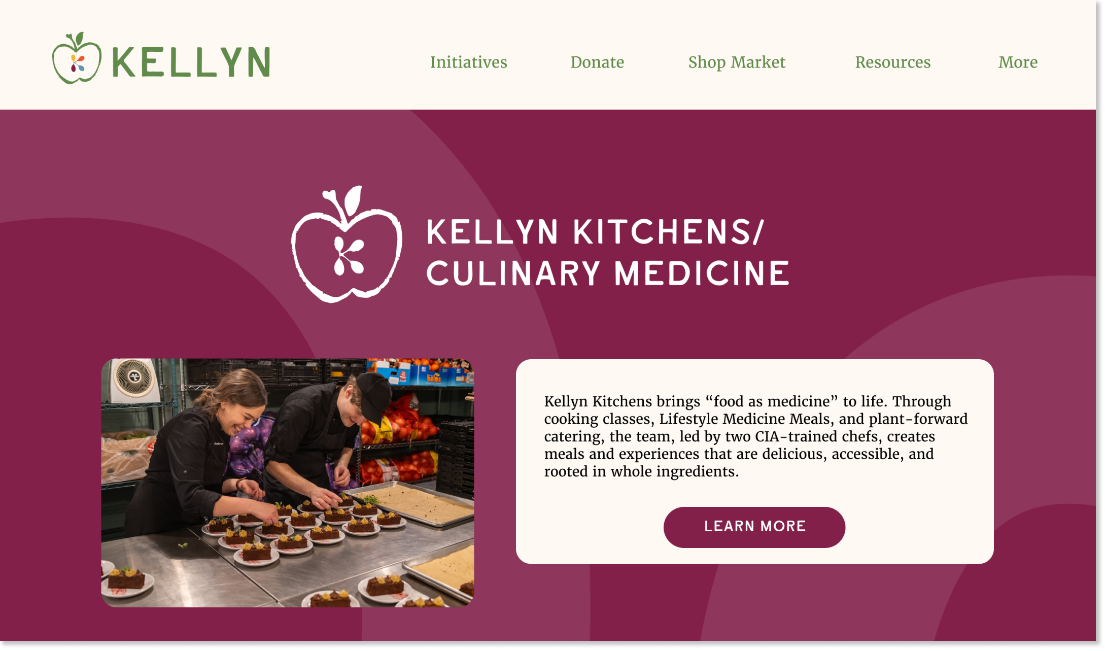 Kellyn webpage example - kellyn kitchens/culinary medicine