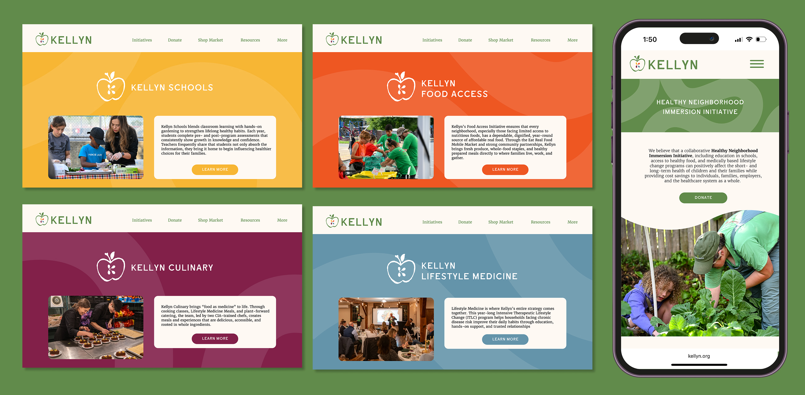 screenshots from a kellyn website mockup an desktop and phone