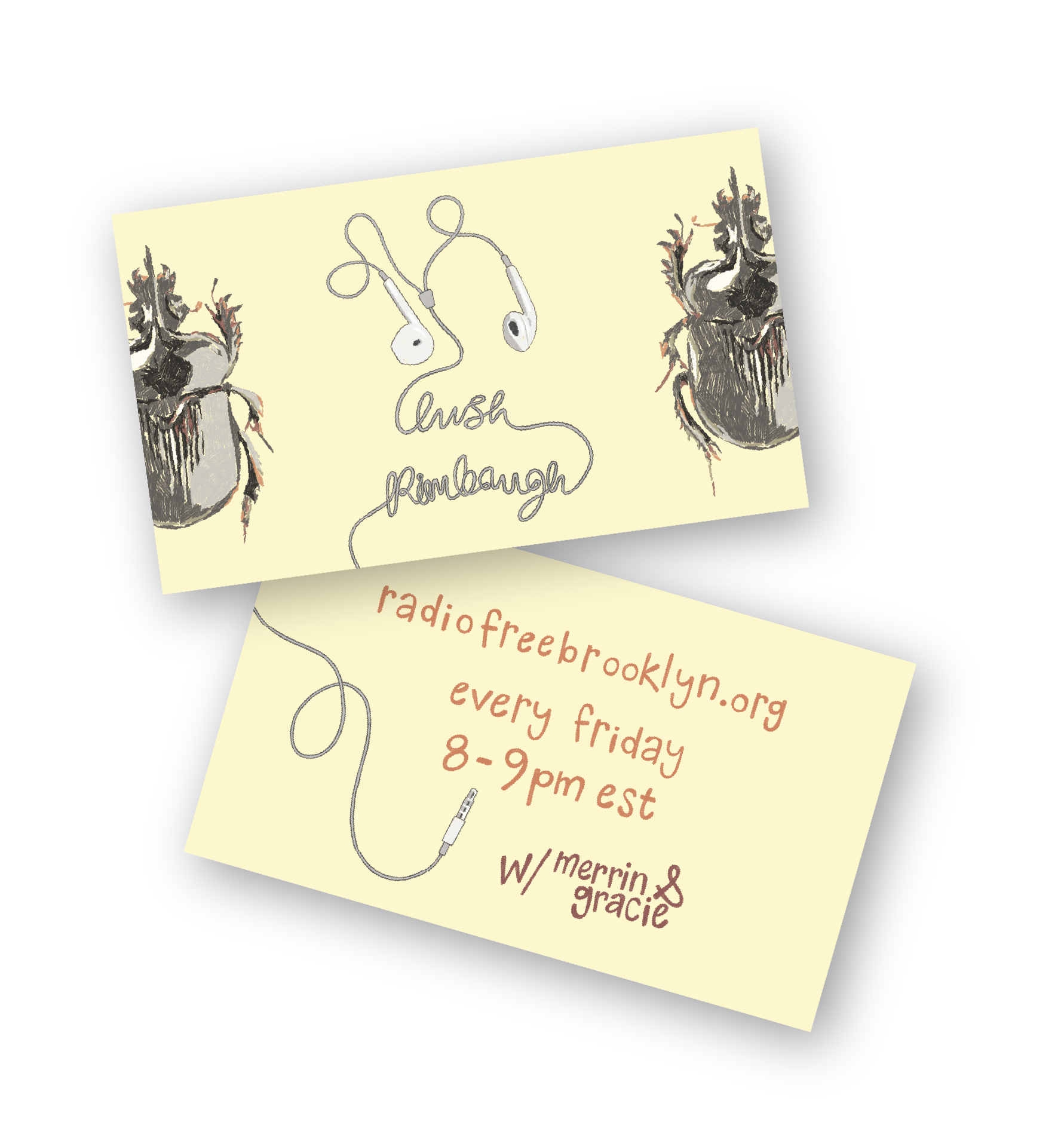 business cards for lush rimbaugh - the logo, the website, the time