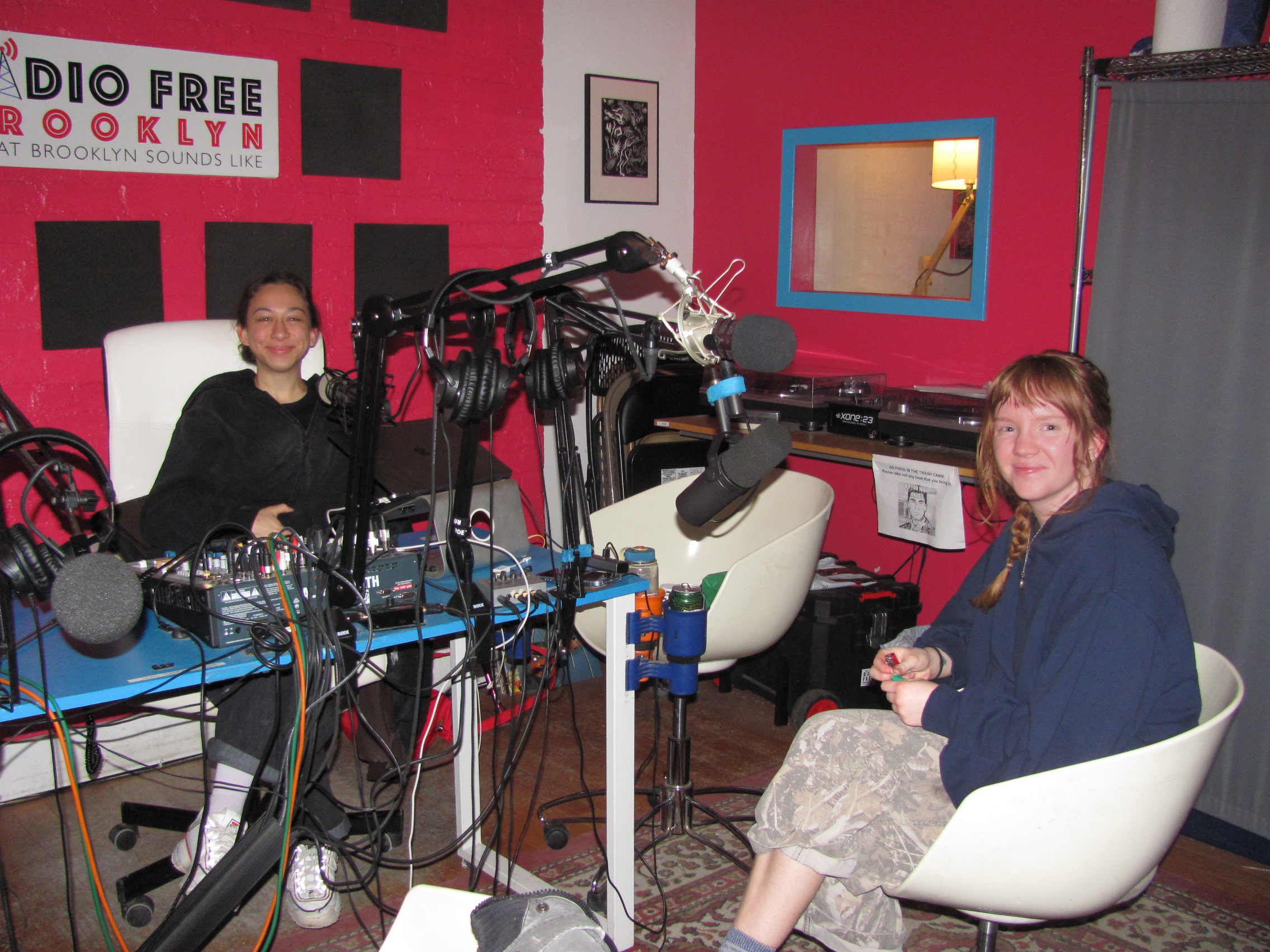 merrin and gracie in the studio
